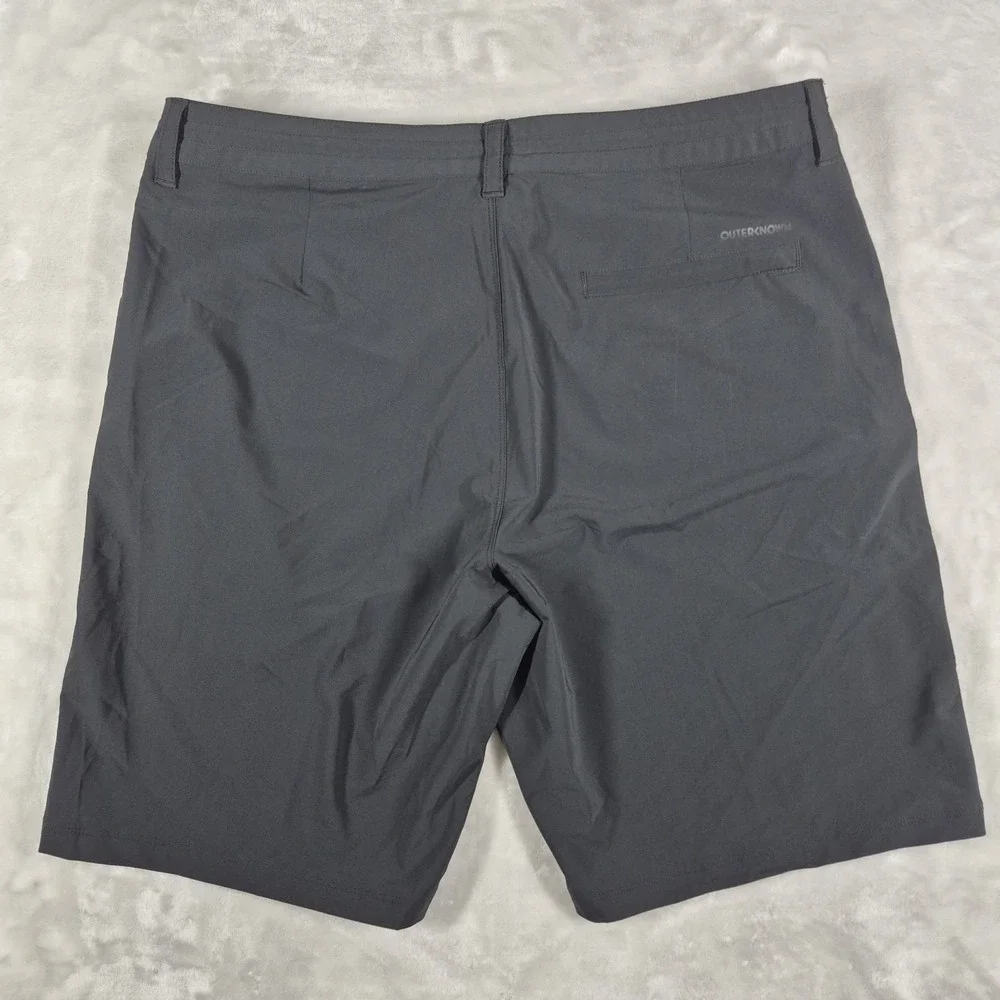 Outerknown Nomadic Hybrid Stretch Shorts Men's 36 Black Drawstring Pockets NWT